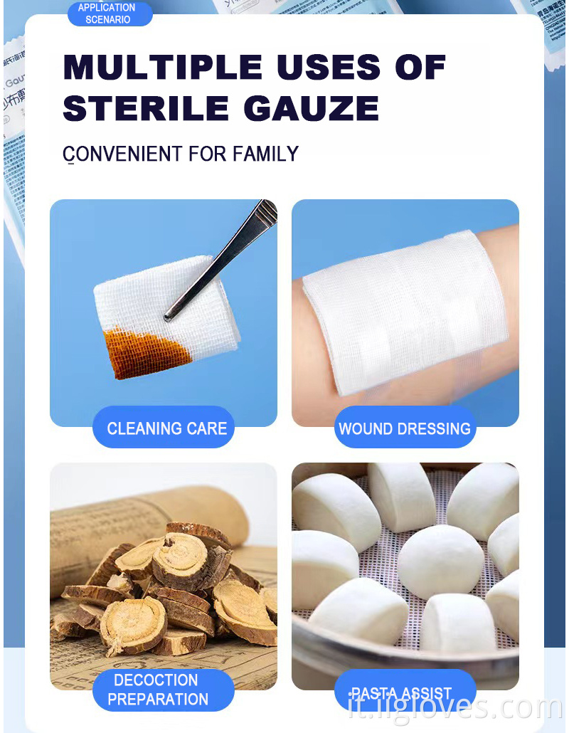 Ospedale Forniture Medical Emostatico Garza sterile traspirante 10x10 cm Gauda non sterilare